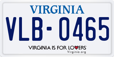 VA license plate VLB0465