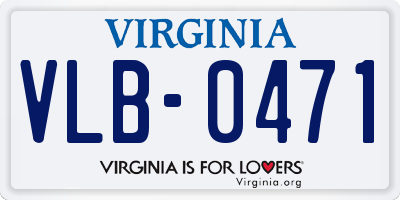 VA license plate VLB0471