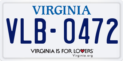 VA license plate VLB0472