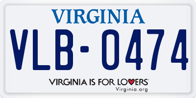 VA license plate VLB0474