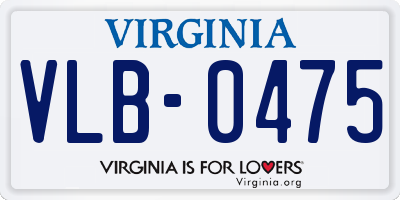 VA license plate VLB0475