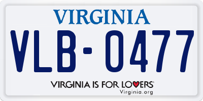 VA license plate VLB0477