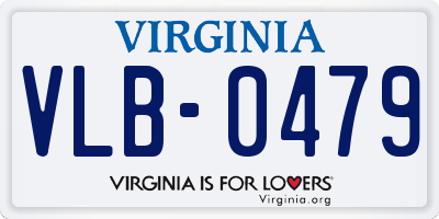 VA license plate VLB0479