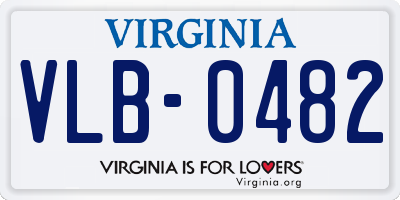 VA license plate VLB0482