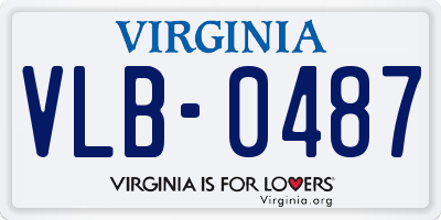 VA license plate VLB0487