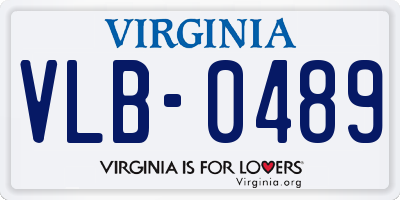 VA license plate VLB0489