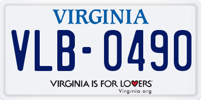 VA license plate VLB0490