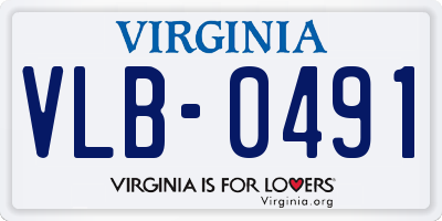 VA license plate VLB0491