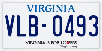 VA license plate VLB0493