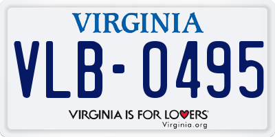 VA license plate VLB0495