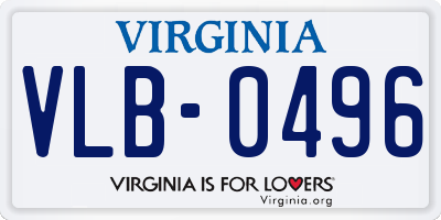VA license plate VLB0496