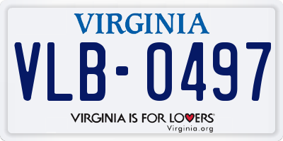 VA license plate VLB0497