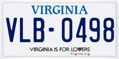 VA license plate VLB0498