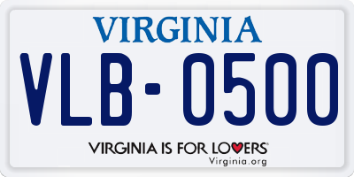 VA license plate VLB0500