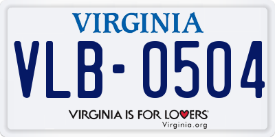 VA license plate VLB0504