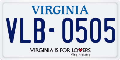 VA license plate VLB0505