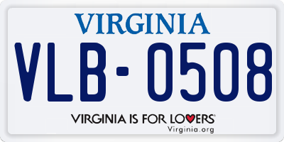 VA license plate VLB0508
