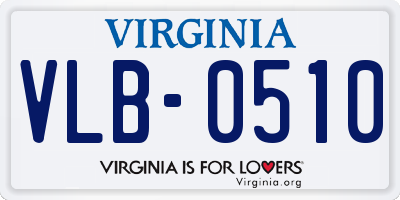 VA license plate VLB0510
