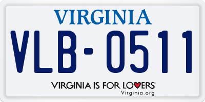 VA license plate VLB0511
