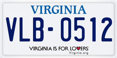 VA license plate VLB0512