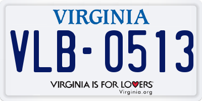 VA license plate VLB0513