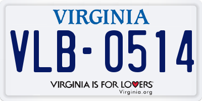 VA license plate VLB0514