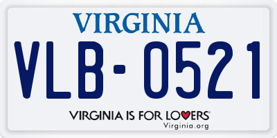 VA license plate VLB0521