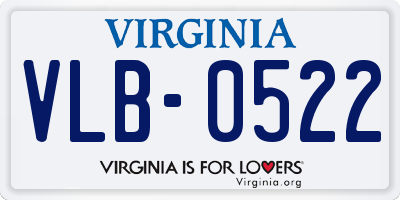 VA license plate VLB0522
