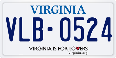 VA license plate VLB0524
