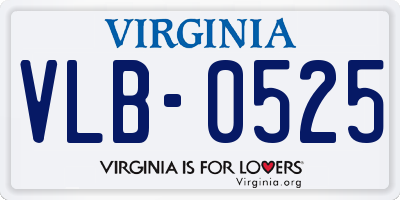 VA license plate VLB0525