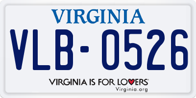VA license plate VLB0526