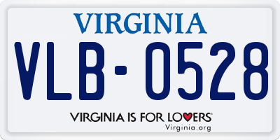 VA license plate VLB0528