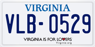 VA license plate VLB0529