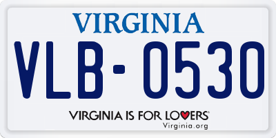 VA license plate VLB0530