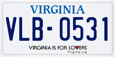 VA license plate VLB0531