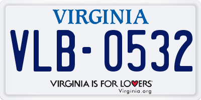 VA license plate VLB0532