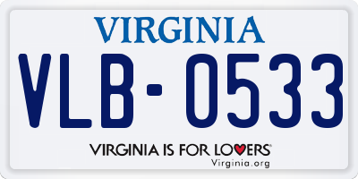 VA license plate VLB0533