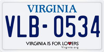 VA license plate VLB0534