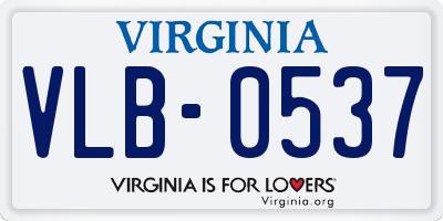 VA license plate VLB0537