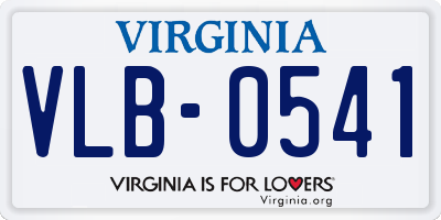VA license plate VLB0541