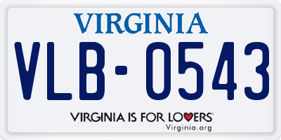 VA license plate VLB0543