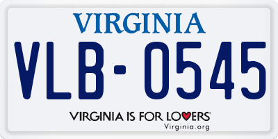 VA license plate VLB0545