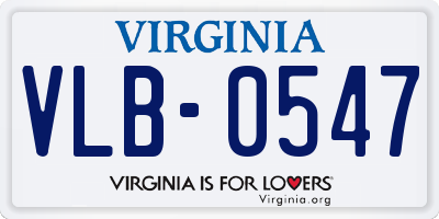 VA license plate VLB0547