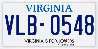 VA license plate VLB0548