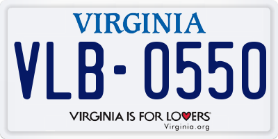 VA license plate VLB0550