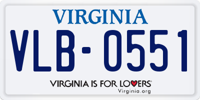 VA license plate VLB0551