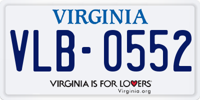 VA license plate VLB0552