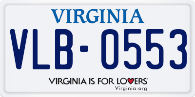 VA license plate VLB0553