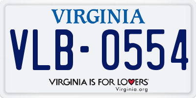 VA license plate VLB0554