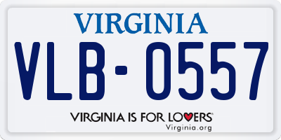 VA license plate VLB0557